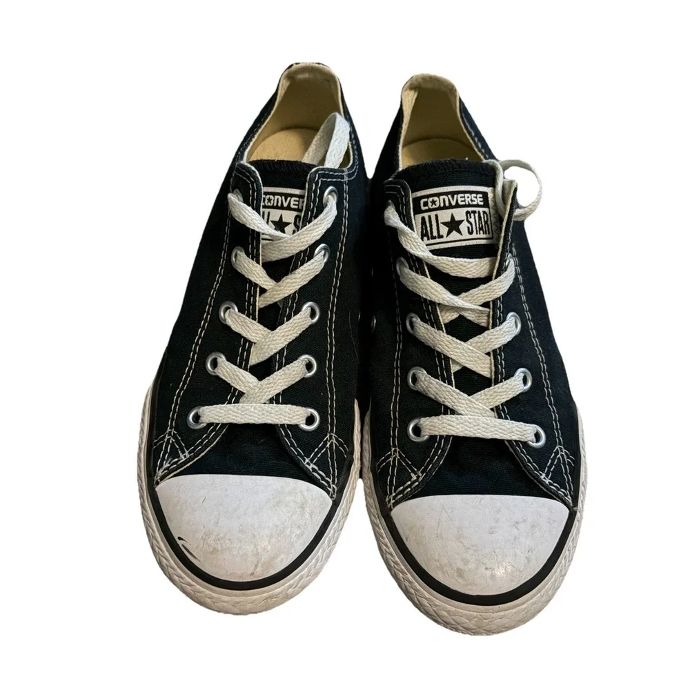CONVERSE ALL STAR Unisex Black/White Canvas Low Sneakers Size 3
